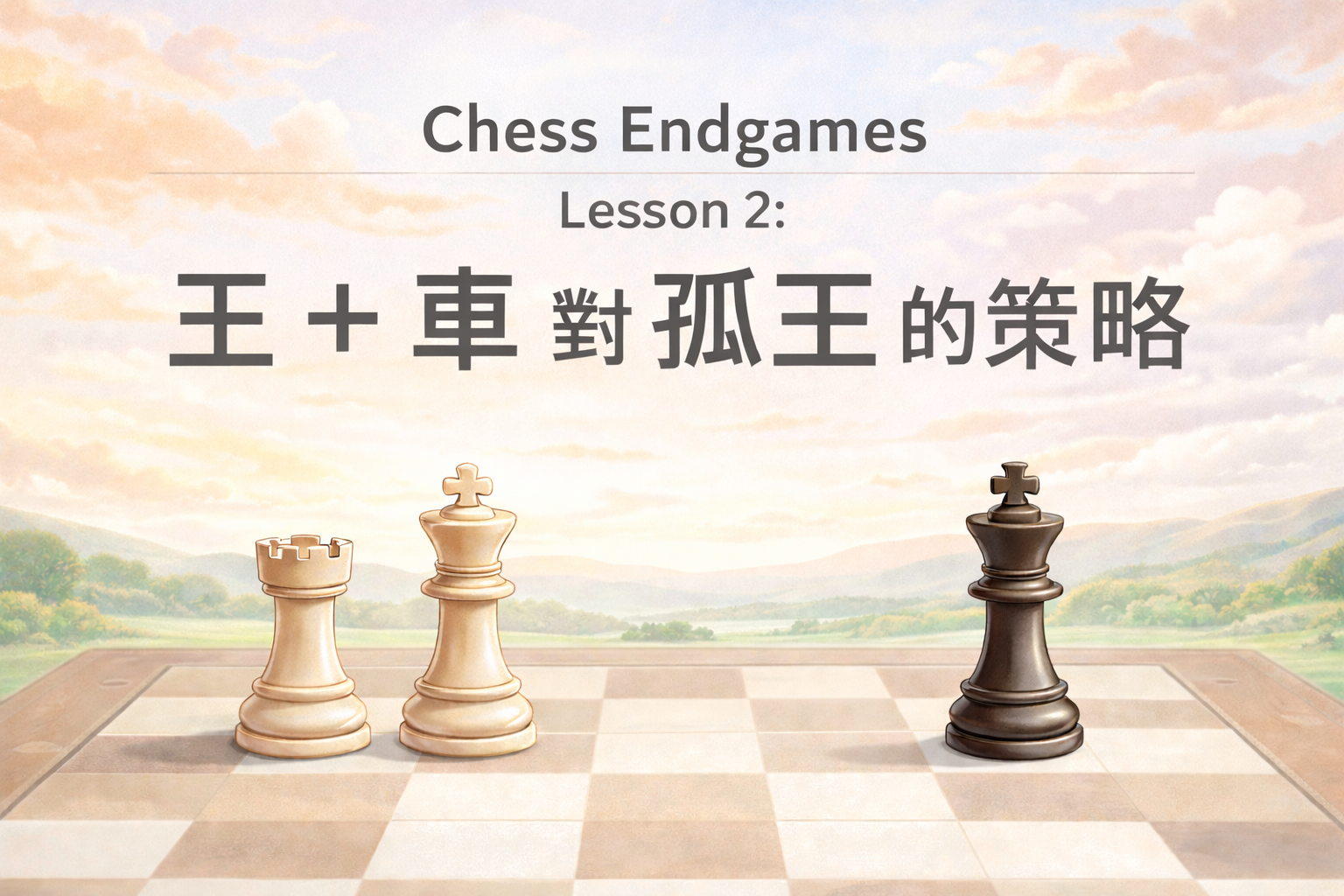西洋棋殘局入門 Lesson 2：王 + 車 對 王 的策略