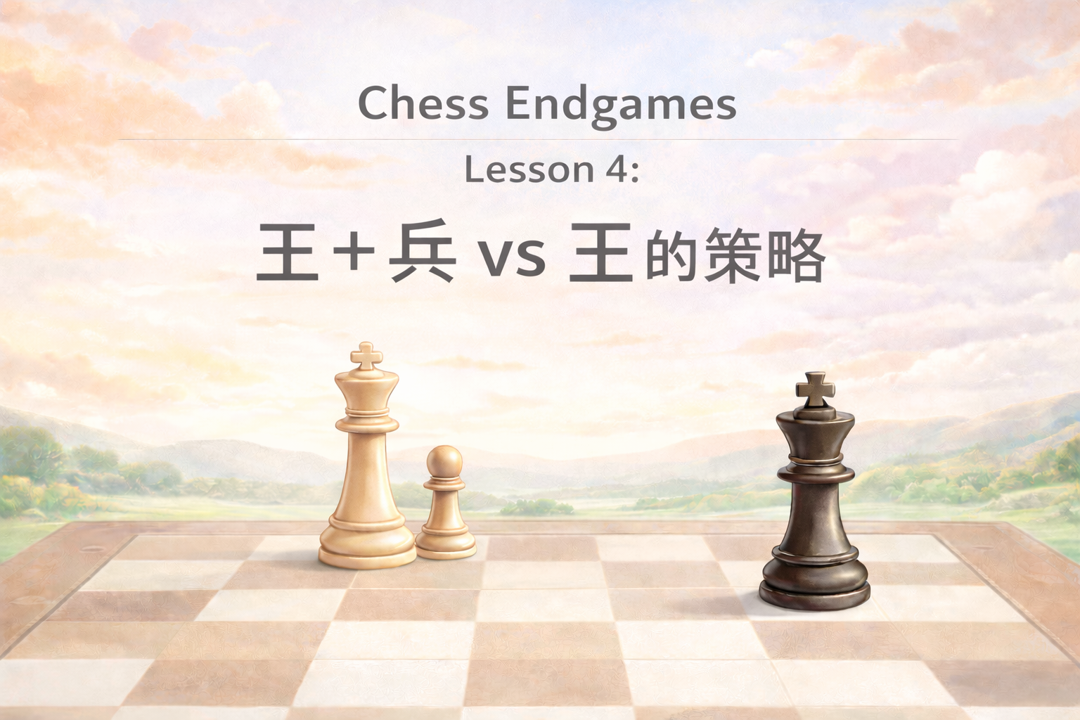 西洋棋殘局入門 Lesson 4：王 + 兵 vs 王