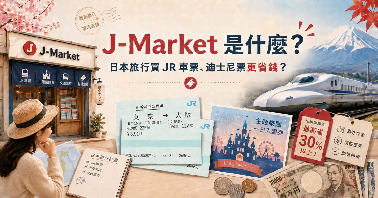 J-Market 是什麼？台灣人去日本旅行怎麼用金券店買 JR 車票、東京迪士尼門票更省錢？