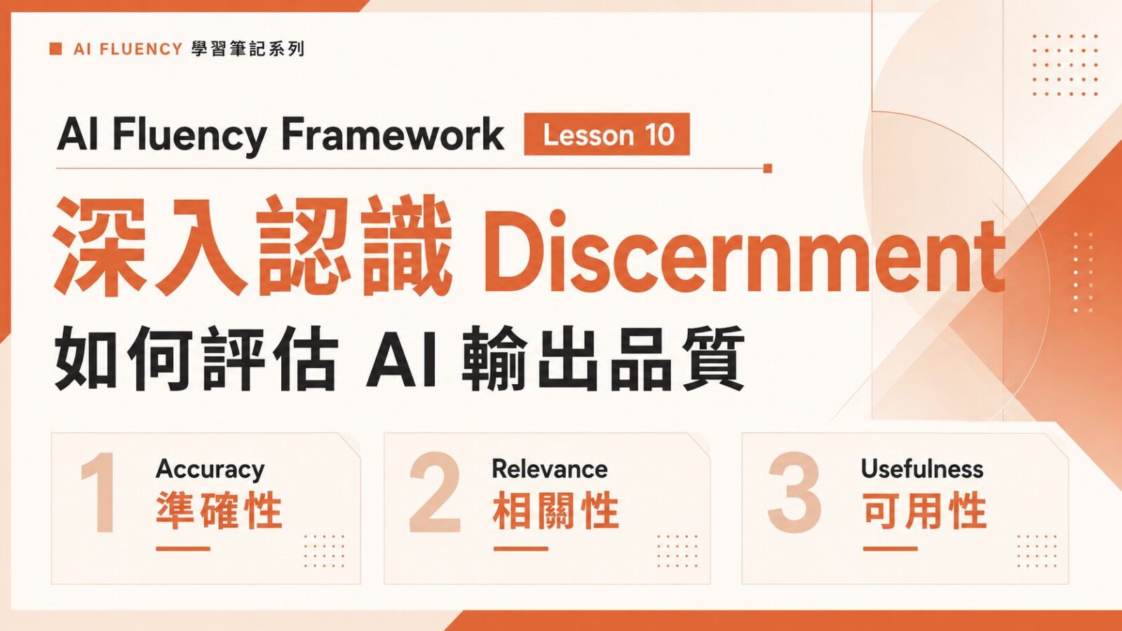 AI Fluency Framework Lesson 10|深入認識 Discernment:如何評估 AI 輸出品質