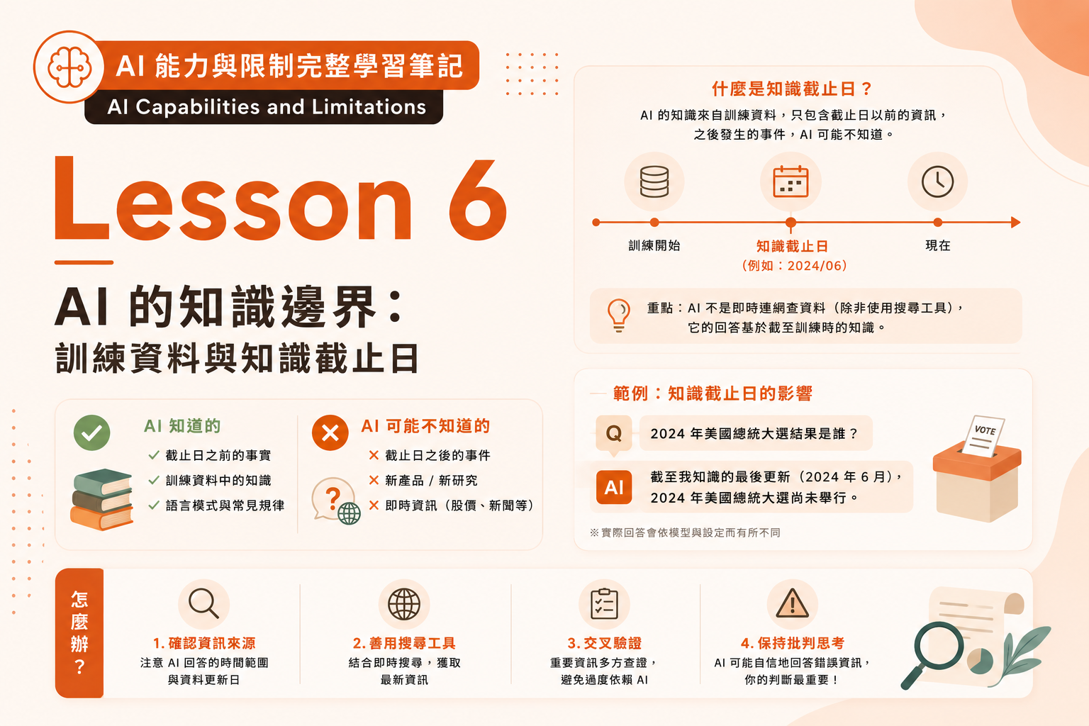 AI Capabilities Lesson 6｜AI 的知識邊界：訓練資料與知識截止日