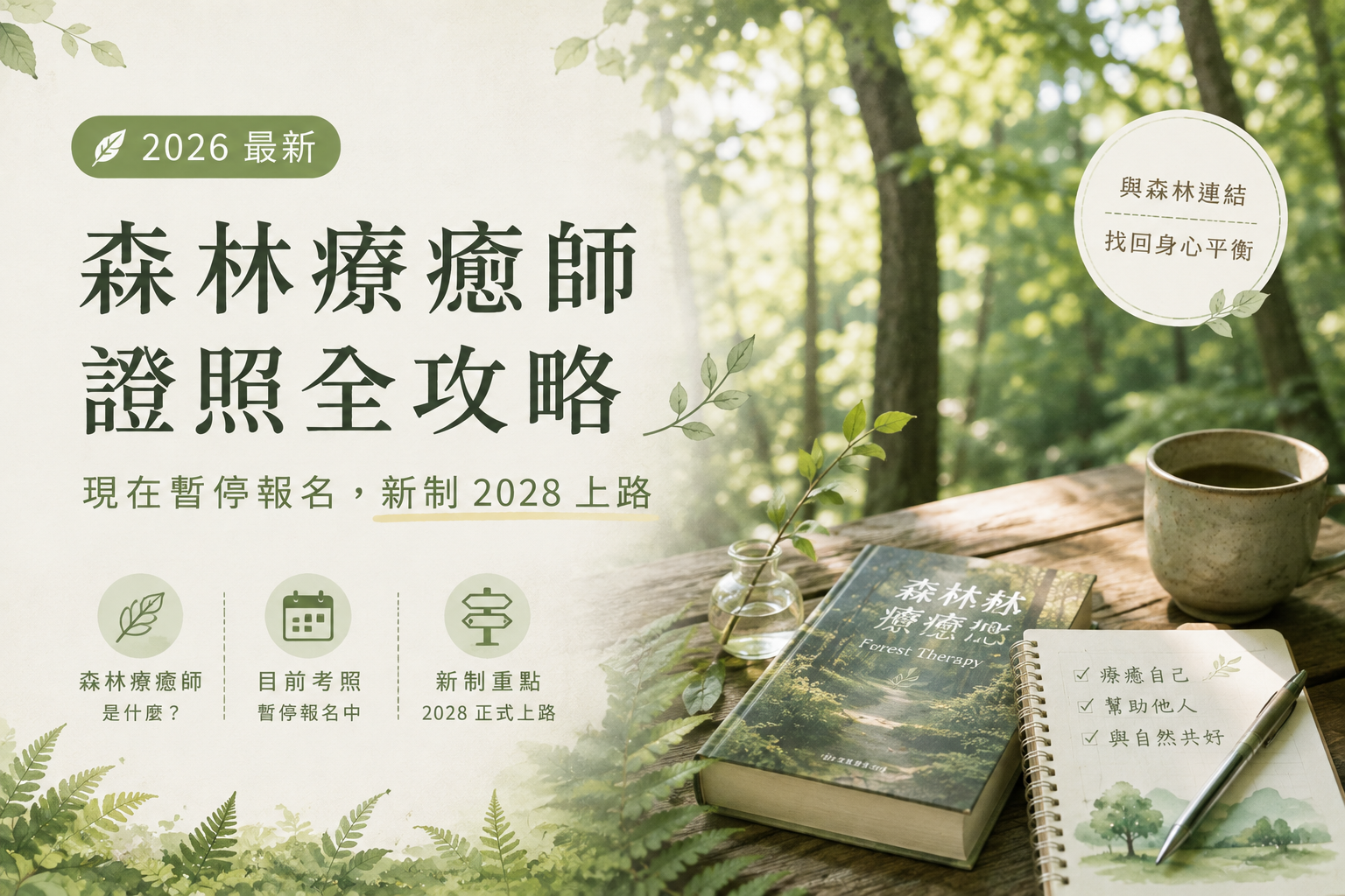 【2026 最新】森林療癒師證照全攻略：現在暫停報名，新制 2028 上路
